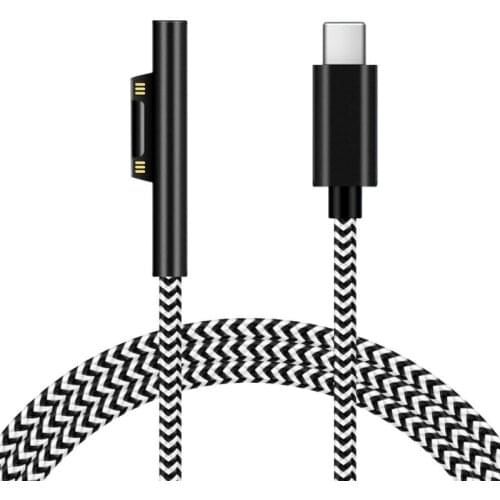 1.8m Usb Type-C Power Supply Charger Adapter 15v 3A Pd Fast Charging Cable for microsoft- Surface Pro 3 4 5 6 7