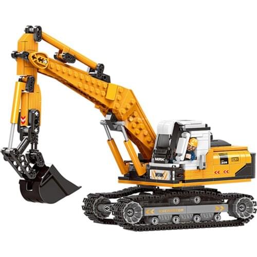 XINGBAO 03038 City Engineering Series 722pcs 2 IN 1 Deformation Excavator And Impact Hammer Building Blocks Educational Bricks