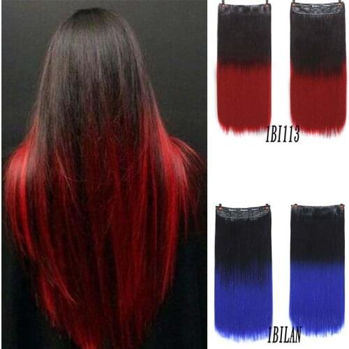 XUANGUANG 24 inches Long Straight hair Long hair gradient Straight hair gradient Hair extension High temperature
