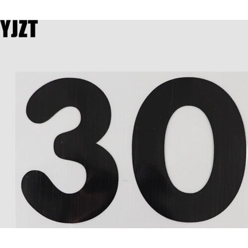 YJZT 15.7CM*10.1CM Funny Decals 30 Number Vinyl Car Sticker 13D-0470