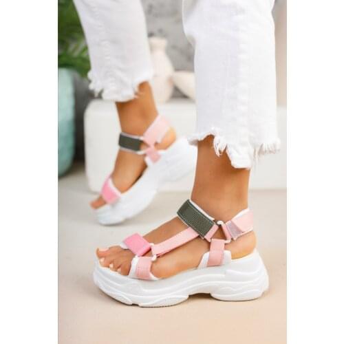 2021 New Spring Summer Woman Beige White Knitted Wedge Heel Sandals Indoor Outdoor Slipper Casual Fashion Comfortable Ladies Bea