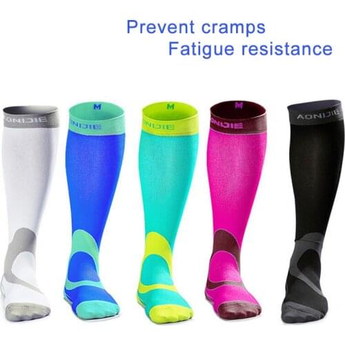 Women Men Unisex Leg Support Stretch Outdoor Sport Socks Knee High Compression Socks Hiking Running Long Socks