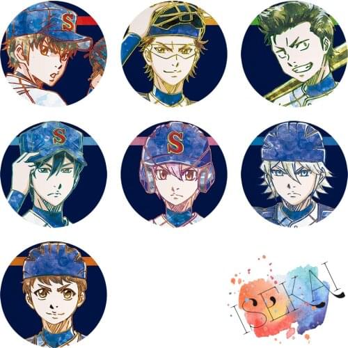 Ace of Diamond Anime Badge Sawamura Eijun Miyuki Kazuya Furuya Satoru Kominato Haruichi Art Metal Badge Pins Brooch Pins