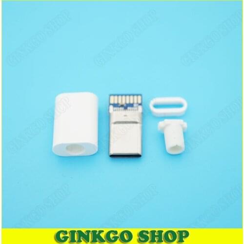 20sets Usb-C 3.1 Male Plug Solder Wire Type usb Male Plug Data Connector Black