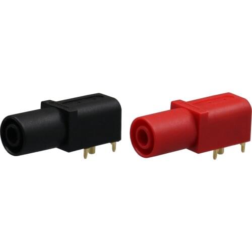 5Pcs Red/Black Safety Type 4mm Insulated Golden Plated Banana Female PCB Mount Socket Connector