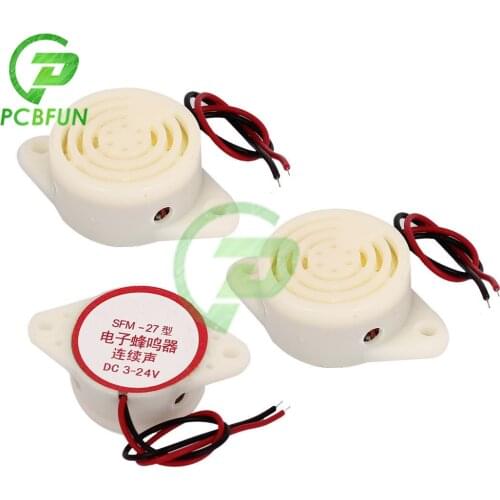 5PCs 3V-24V 12V SFM-27 Active Buzzer High-decibel 95DB Electronic Buzzer Beep Alarm Intermittent For Arduino Diy Buzzer Alarm