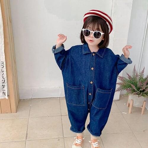 MILANCEl 2021 Kids Overalls Denimn Girls Clothes Spring New Boys Jumpsuits Loose Style Girls Palysuit
