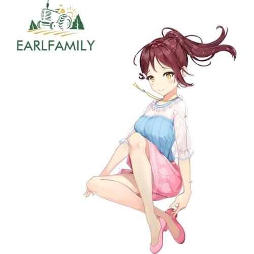 EARLFAMILY 13cm x 9.9cm for Riko Sakurauchi Vinyl Car Stickers Anime Motorcycle Fine Waterproof DIY Personality Snowboard Decal