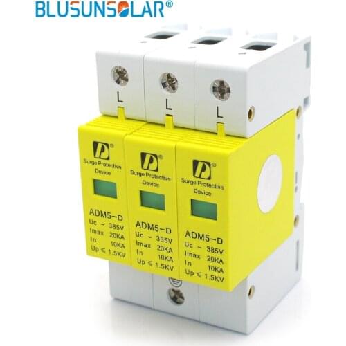 Hot selling SPD 3P 5KA~10KA 385V AC high quality House Surge Protector protection Protective Low-voltage Arrester Device