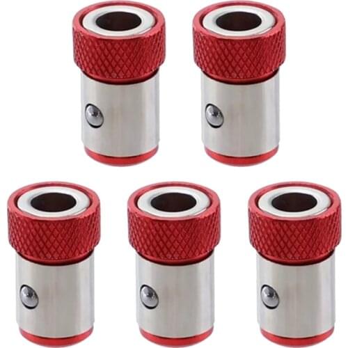 Hot 5Pcs Screwdriver Bit Magnetic Ring Screw Catcher Holder for 1/4 Inch Hex Shank Double End Screwdriver Bits