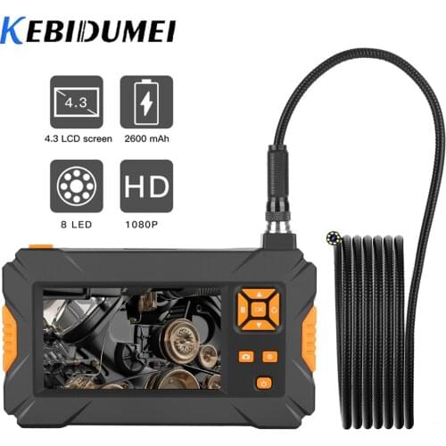 Kebidumei Newest 8mm Android Endoscope Camera Mini USB Wire Snake Tube Inspection Waterproof Borescope Compatible 4.3in Screen
