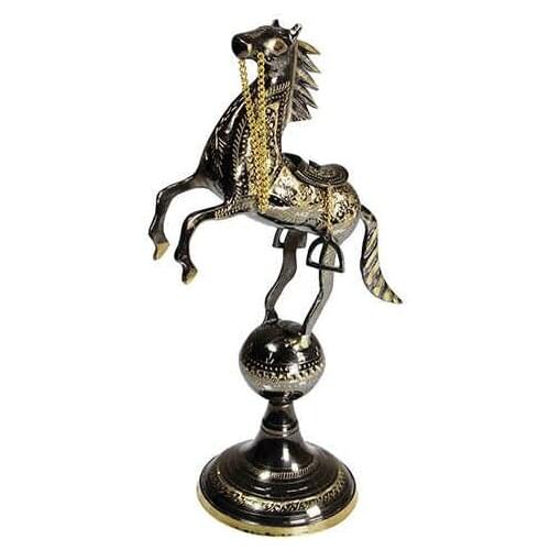 Trinket Horse Handmade Embroidered Brass 30 cm Miniature Gift Ornament Quality Durable Material Decorative Stylish Home Office