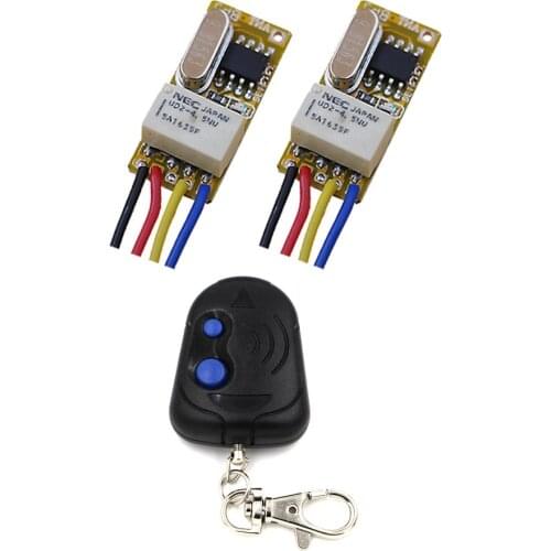 DC3.5V 3.6V 3.7V 5V 6V 7.4V 9V 12V Micro Wireless Remote Switch RF Remote Controller Door Curtain Lamp Mini Receiver Transmitter