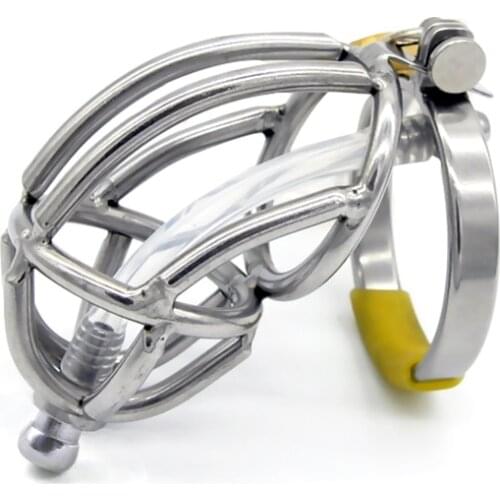 Stainless Steel Male Chastity Device with Catheter,Cock Cage,Chastity Belt,Penis Ring,Virginity Lock,Adult Game,Cock Ring A143