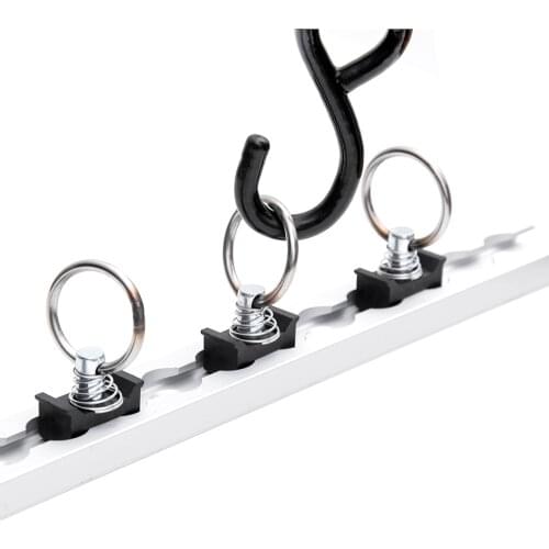 L-Track Airline Rail 50CM with Single Stud Fitting Tie Down Anchor Quick Release Ring Spring Bolt Airline Track 19.6Inch