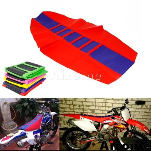 Motocross Ribbed Rubber Gripper Soft Seat Cover For Honda Yamaha SXF EXC XCF YZF WR KXF RMZ CRF XR 125 150 250 300 350 450 500