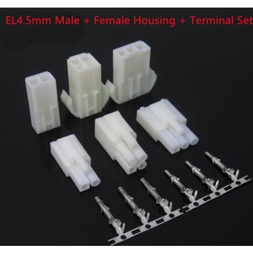 30Set/1Lot EL4.5mm Tamiya Connector Male + Female Housing + Terminal Set Wire to Wire 2/3/4/6/9/12P