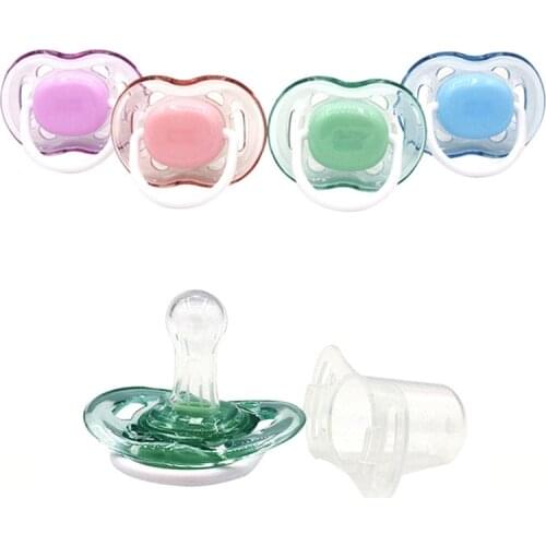 Baby silicone pacifiers soothing baby bites and comfort supplies for newborns to comfort nipples Flat round pacifiers