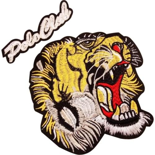 20pcs/lot Large Embroidery Patch Tiger Letter Clothing Decoration Sewing Accessories Diy Iron Heat Transfer Applique