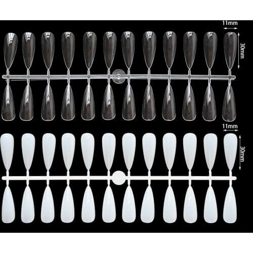 24pcs/sheet Natural Flatback Nail Tips for Making Nail Polish Color Card UV Gel Color Nail Tips For UV Polish Manicure Tools