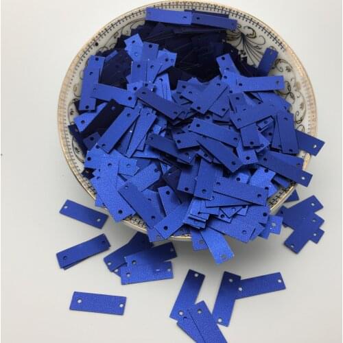 50g 6*19mm Rectangle Sequins Flat Paillettes 2 Side Holes Shoes Bags Garment Accessory Wedding Crafts DIY Flakes Dull Blue