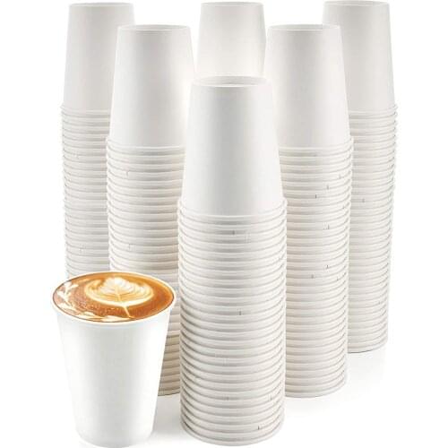 50Pcs 8oz Disposable Cup White Paper Cup Is Suitable for Coffee Tea or Hot Chocolate Very Suitable for Home and Office Use
