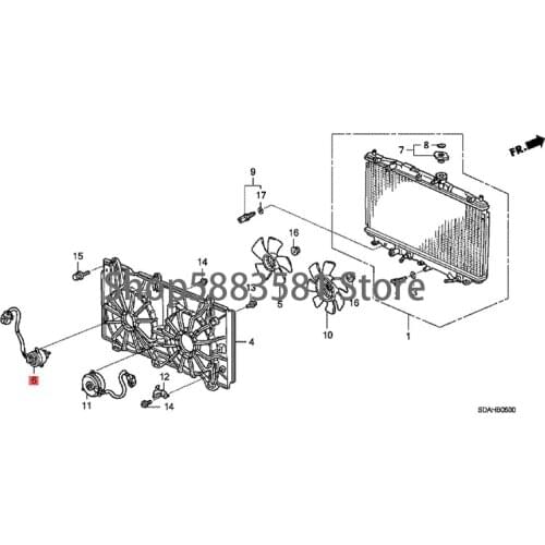 Car water tank electronic fan horse hon daa cco rd water tank radiator fan motor assembly cooling fan motor