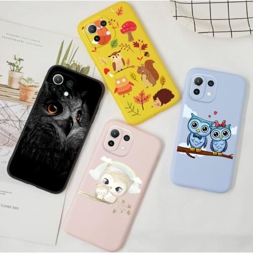 Lovely Owl Case For Xiaomi Mi 11 Lite Mi Note 10 Pro Lite A3 Redmi K30 K20 Pro Xiomi 9T Pro Case Silicone TPU Back Cover Cartoon