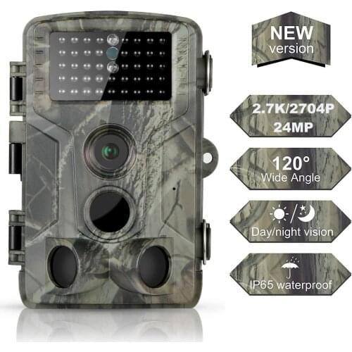 2.7K 24MP Wildlife Trail Camera Photo Trap Infrared 940NM NO Glow Night Vision Hunting Cameras HC802A Wild Wireless Surveillance