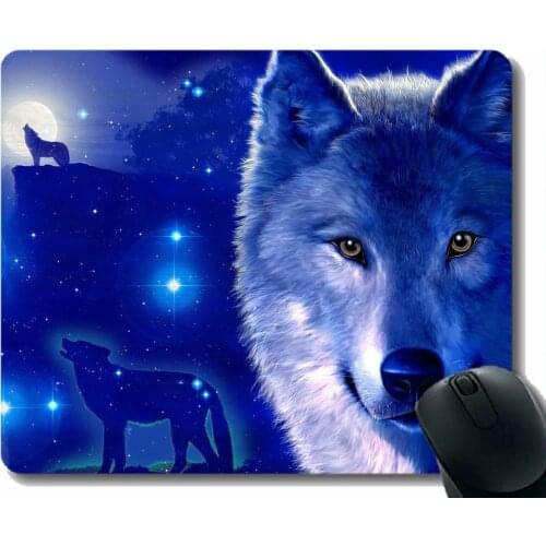 Gaming Mouse Mat,Animal wolf men Mousepad Nonslip Rubber Backing
