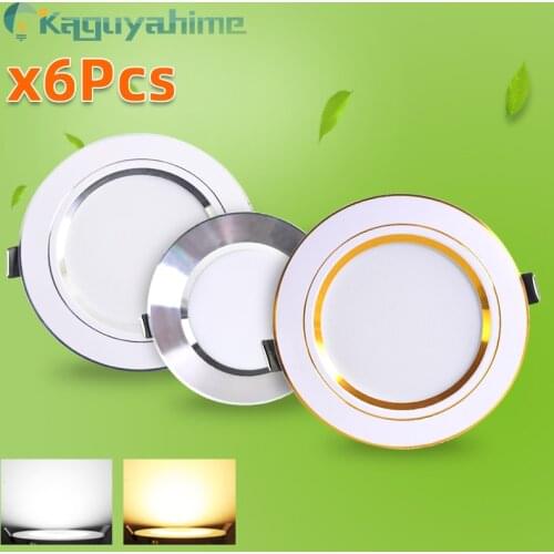 =(K)= LED Downlight 18W 15W 12W 9W 5W 3W AC 220V 240V Round Recessed Panel Lights Lamp Gold Silvery Light LED Ceiling Lamp