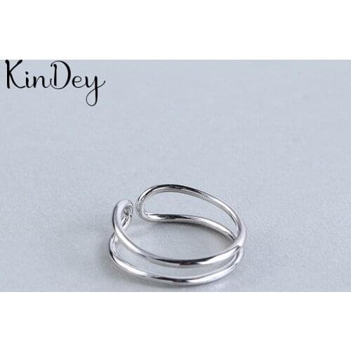 Kindey Bohemian Silver Color Layer Line Rings For Women Men Engagement Rings Girls Party Gifts Wedding Jewelry