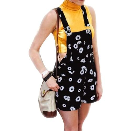 Women Sleeveless Bodycon Jumpsuit Playsuit Strapless Print Short Pants Adjustable Strap Jumpsuit Overall Bib Shorts Dungarees