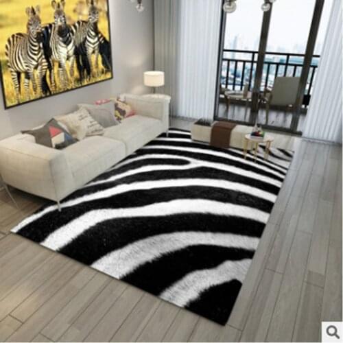 Creative Modern Rug 3D Animal Leopard/Zebra Striped Fur like Print Door Mat Living Room Bedroom Area Rugs Carpet Free shipping