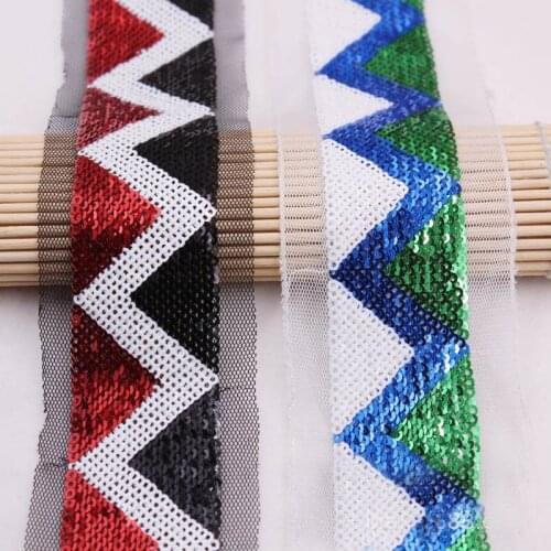 10yards/lot 3cm wide Beautiful Costume Red Black Lace Sequins Lace Trimming Craft DIY Accessary Mesh Fabric