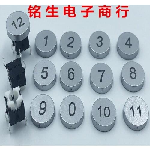 Cap+switch)=1pcs Digital pattern switch with cap Touch button 6X6X9.5 Tact switch DIY hat