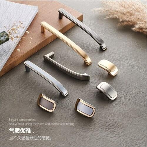 European Style Matte Gold Cabinet Handles Solid Zinc Alloy Modern Kitchen Cupboard Pulls Drawer Knobs Furniture Handle Hardware