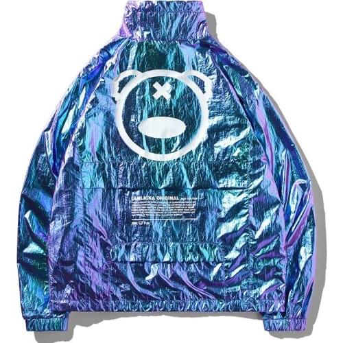 Clothing Mens Ultrathin Breathable Stand Collar Sun-Proof Clothing Panda Printing Short Gradient Cardigan Jacket Fashion