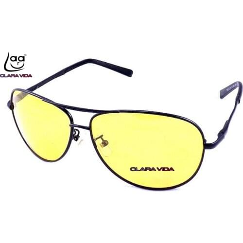 =CLARA VIDA Drivers TAC enhanced yellow night polarized Color polaroid polarised sport UV 400 Men women sunglasses