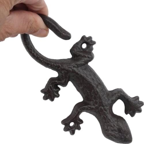 Coat Wall Hook Cast Iron Lizard Design Household Towel Hat Hanger Flexible Hanging Claw Home Decoration Accessories