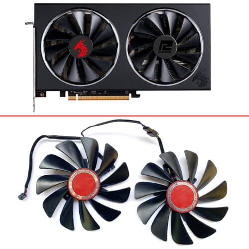 NEW 2PCS 95MM FDC10U12S9-C CF1010U12S 4PIN RX5700 GPU Fan For Powercolor RX 5700 Sports Edition 8GB GDDR6 RX 5700 XT Red XFX 580