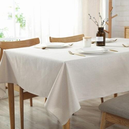 Solid Tablecloth Elegant Rectangle Tablecloth Cotton Linen Table Cloth for Home Dinner Tea Table Cover Hemp Ecru Tablecloths