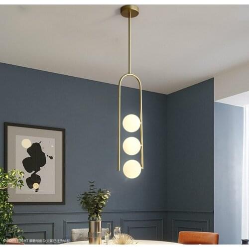 Restaurant pendant lamp modern minimalist full copper Nordic lamps creative personality led bar bedroom pendant lights LB40213