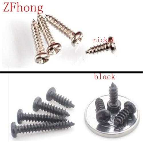 1000pcs M1.5*4/5/6/8 1.5mm phillips black or nickel plated pan round head head Self Tapping Screws