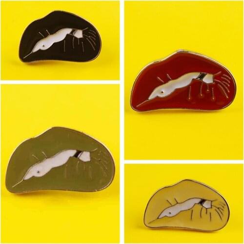 Sexy Lip Mouth Enamel Brooch Pin Badge On Clothing Women Gift Jewelry Brooch Backpack Lapel Collar Buckle Brooch Accessories