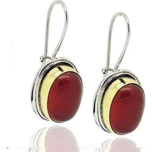 Silver Agate Stone Earrings