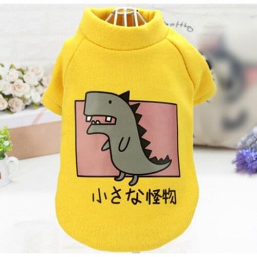 Cartoon Dinosaur Pet Sweatshirt Hoodies for Small Medium Dogs Cats Winter Autumn Cat Dog Clothes Hoodie Yellow