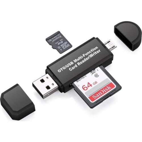New 2 In 1 USB Memory Card Reader Micro USB OTG to USB 2.0 Card Adapter SD/Micro SD TF Card Reader For Android Phone Tablet PC