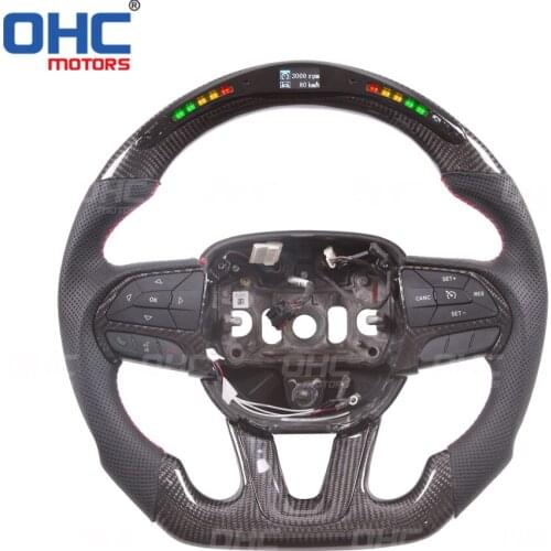 100% Real Carbon Fiber LED Performance Steering Wheel compatible for Charger Durango Challenger