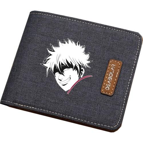 Japan anime Gintama wallet Men women short printing Carteira Bifold wallet teenagers student canvas wallet Kids coin Card purse